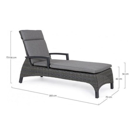 Gartenliege Britton mit Kissen Anthrazit JX55 - ZEN ZONE