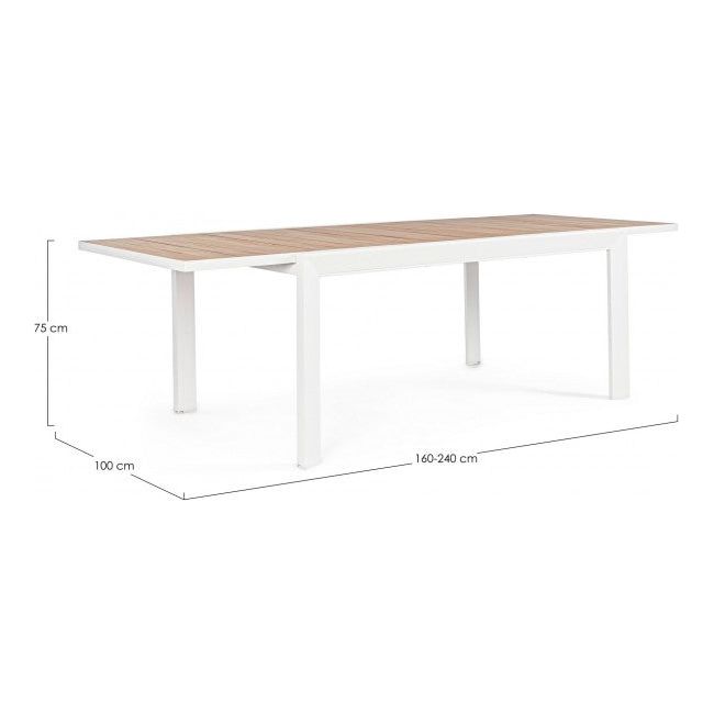 Outdoor Ausziehtisch Belmar 160-240x100 Weiß YK11 - ZEN ZONE