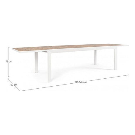 Outdoor Ausziehtisch Belmar 220-340x100 Weiß YK11 - ZEN ZONE