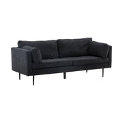Boom 3-Sitzer Sofa - Schwarz / Schwarzer Stoff / Leinen - ZEN ZONE Furniture