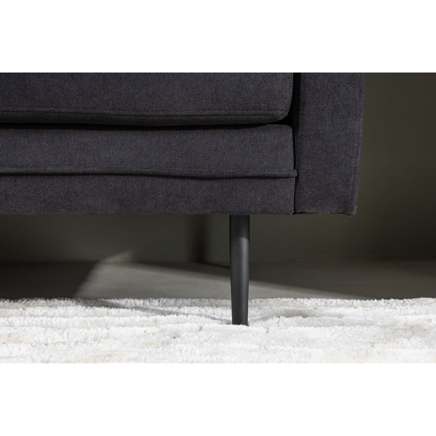 Boom 3-Sitzer Sofa - Schwarz / Schwarzer Stoff / Leinen - ZEN ZONE Furniture