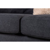 Boom 3-Sitzer Sofa - Schwarz / Schwarzer Stoff / Leinen - ZEN ZONE Furniture