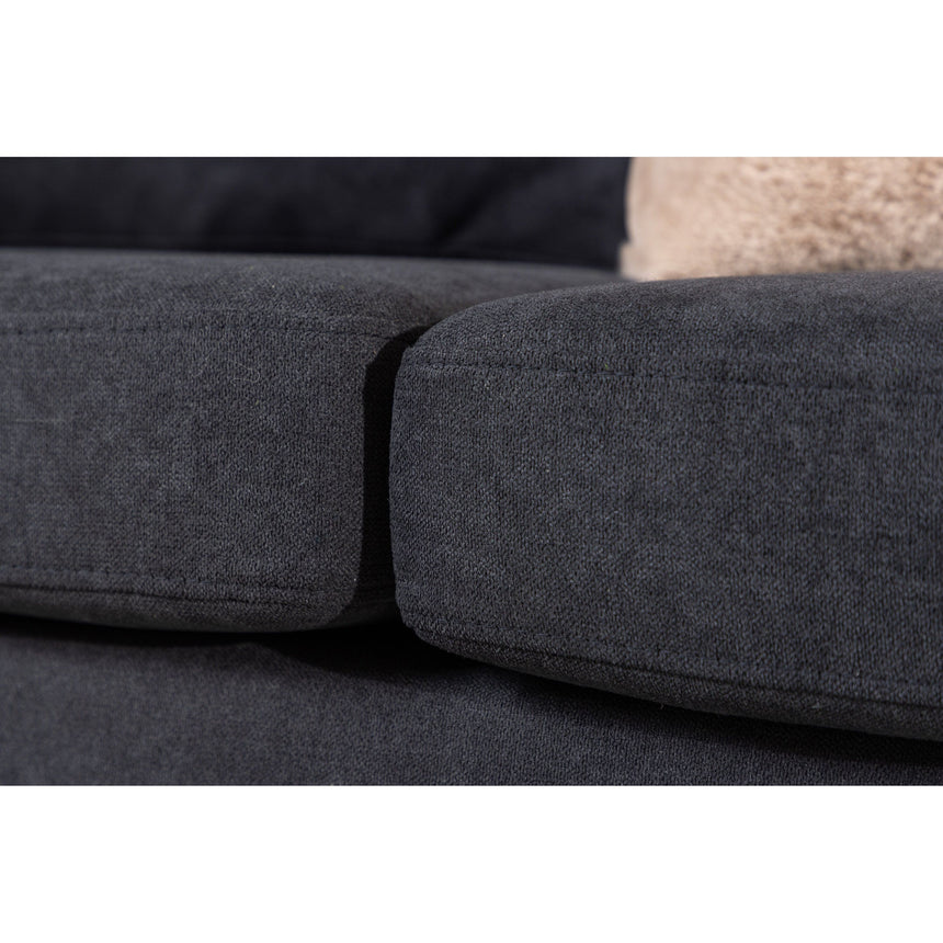 Boom 3-Sitzer Sofa - Schwarz / Schwarzer Stoff / Leinen - ZEN ZONE Furniture