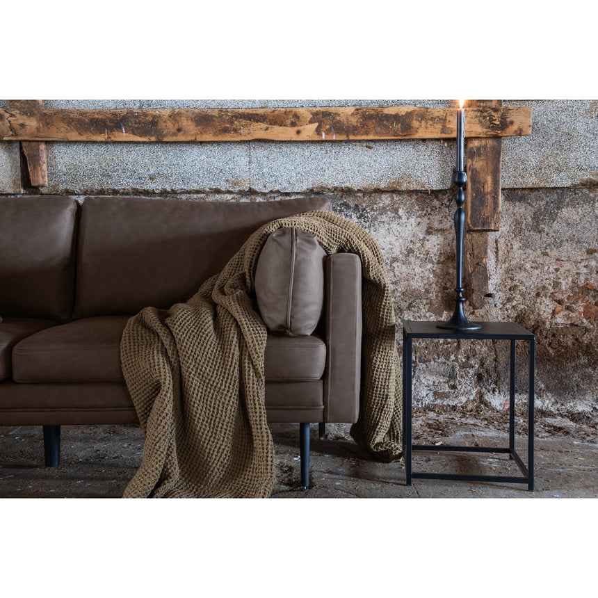 Boom 3-Sitzer Sofa - Schwarz / Braun Mikrofaser - ZEN ZONE Furniture
