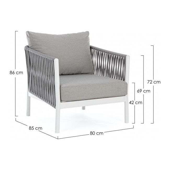 Outdoor Sessel mit Kissen Florencia Weiß WG20 - ZEN ZONE