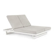 Doppel Gartenliege mit Kissen mit Rollen Infinity Weiß WG20 - ZEN ZONE