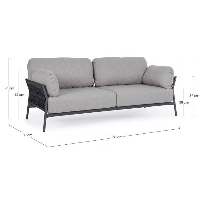 Outdoor Sofa 2er Platz mit Kissen Pardis Anthrazit QS22/Graphit - ZEN ZONE