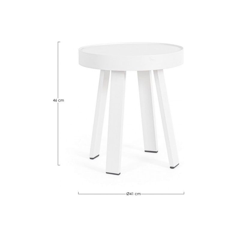 Outdoor Beistelltisch Spyro Weiß QS20 D41 - ZEN ZONE