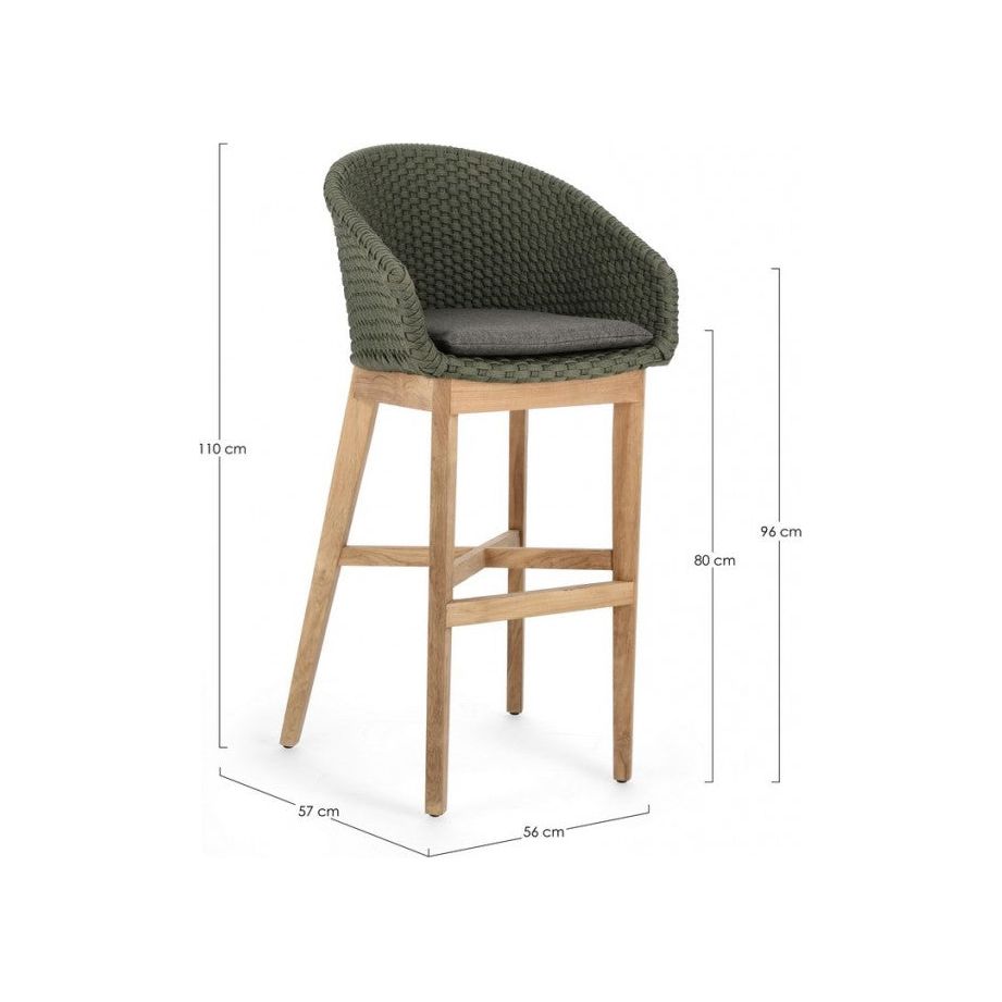 Outdoor Barhocker mit Kissen Coachella Grün - ZEN ZONE