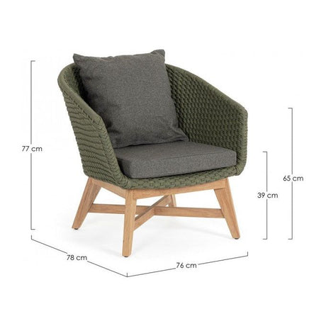 Outdoor Sessel mit Kissen Coachella Grün - ZEN ZONE