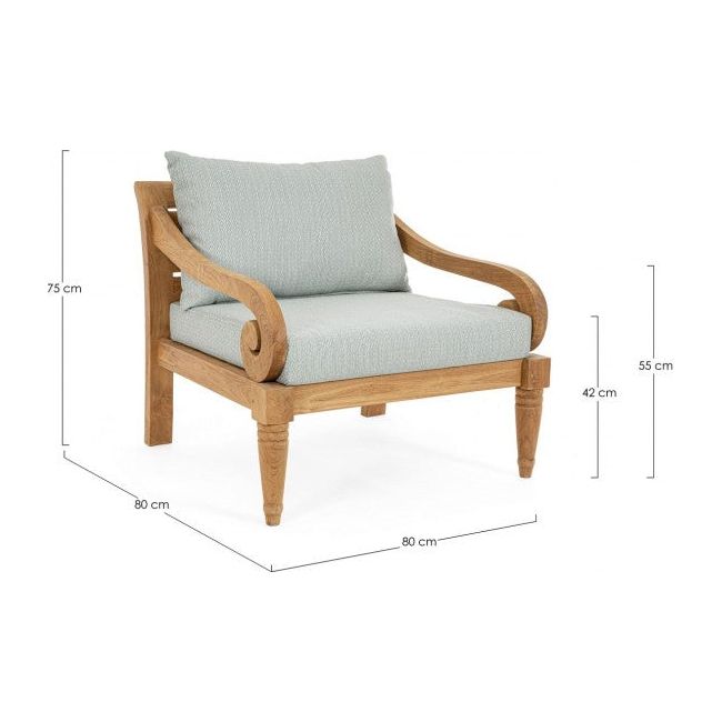 Outdoor Sessel mit Kissen Karuba Aqua - FSC - ZEN ZONE