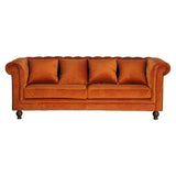 Velvet 3-Sitzer-Sofa aus Samt - Rusty Orange - inkl. 4 Kissen - ZEN ZONE Furniture