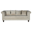 Samt 3-Sitzer Sofa - Créme - ZEN ZONE Furniture