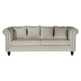 Samt 3-Sitzer Sofa - Créme - ZEN ZONE Furniture