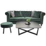 Velvet 3-Sitzer Sofa - Moosgrüner Samt - ZEN ZONE Furniture