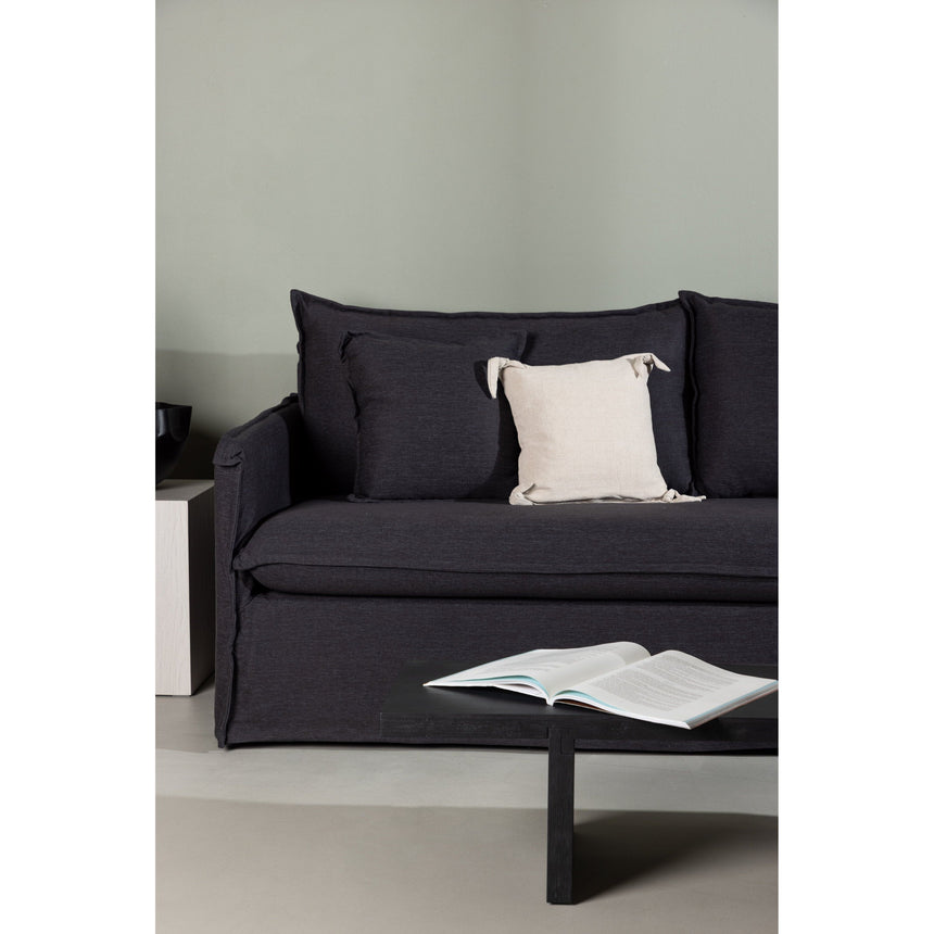 Nova 3-Sitzer Sofa Holz/ Schwarzer Stoff - ZEN ZONE Furniture