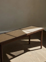 Sitzbank Le Roi aus Massivholz Esche und Rattan, 120×35×42 cm - ZEN ZONE Furniture