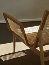 Le Roi armchair made of solid ash wood and natural rattan, 84.5×76×72 cm
