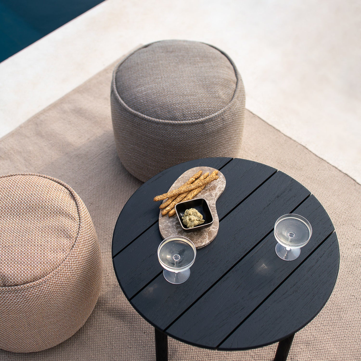 Donut Gartenpouf - Mocha kariert - 50 x 50 x 40 cm - ZEN ZONE