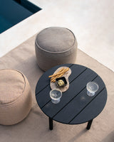 Quatro Garten-Couchtisch - lackiertes Teak - schwarz - rund - 68 x 68 x 42 cm - ZEN ZONE