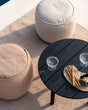 Donut Gartenpouf - Naturstoff kariert - 50 x 50 x 40 cm - ZEN ZONE