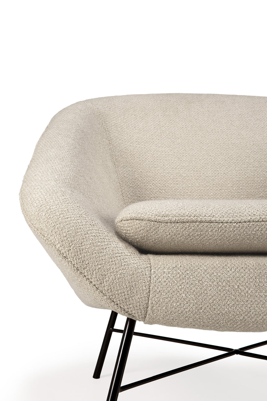 Barrow Loungestuhl - Off White Stoff - 81 x 79 x 71 cm - ZEN ZONE