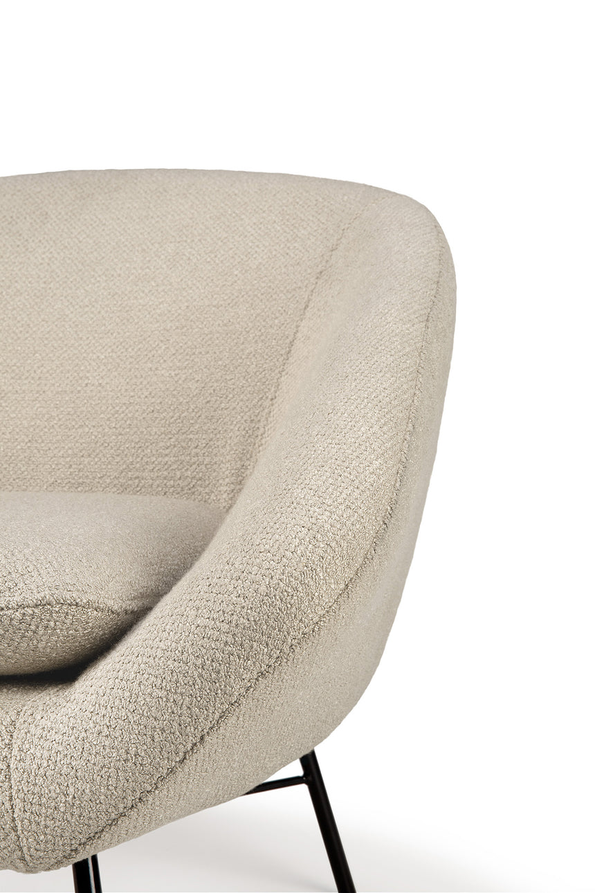 Barrow Loungestuhl - Off White Stoff - 81 x 79 x 71 cm - ZEN ZONE