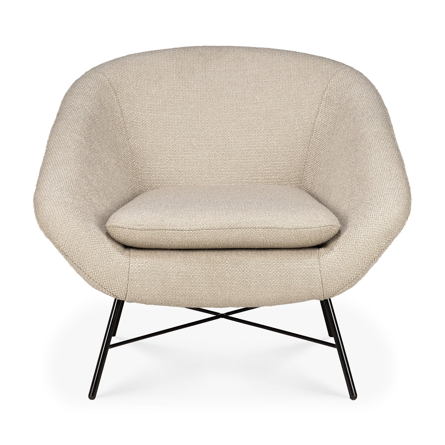 Barrow Loungestuhl - Off White Stoff - 81 x 79 x 71 cm - ZEN ZONE