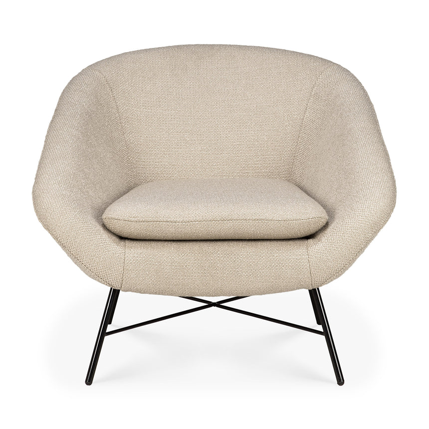Barrow Loungestuhl - Off White Stoff - 81 x 79 x 71 cm - ZEN ZONE