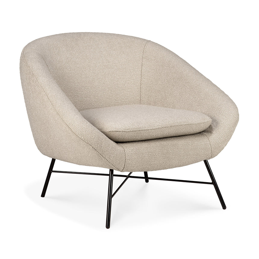 Barrow Loungestuhl - Off White Stoff - 81 x 79 x 71 cm - ZEN ZONE