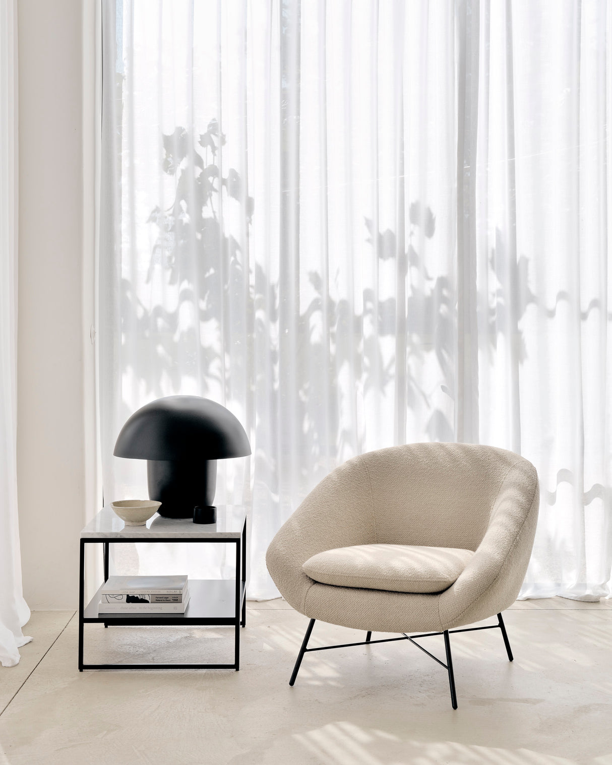 Stone Beistelltisch - Marmor - White Carrara - rechteckig - 60 x 53 x 45 cm - ZEN ZONE Furniture