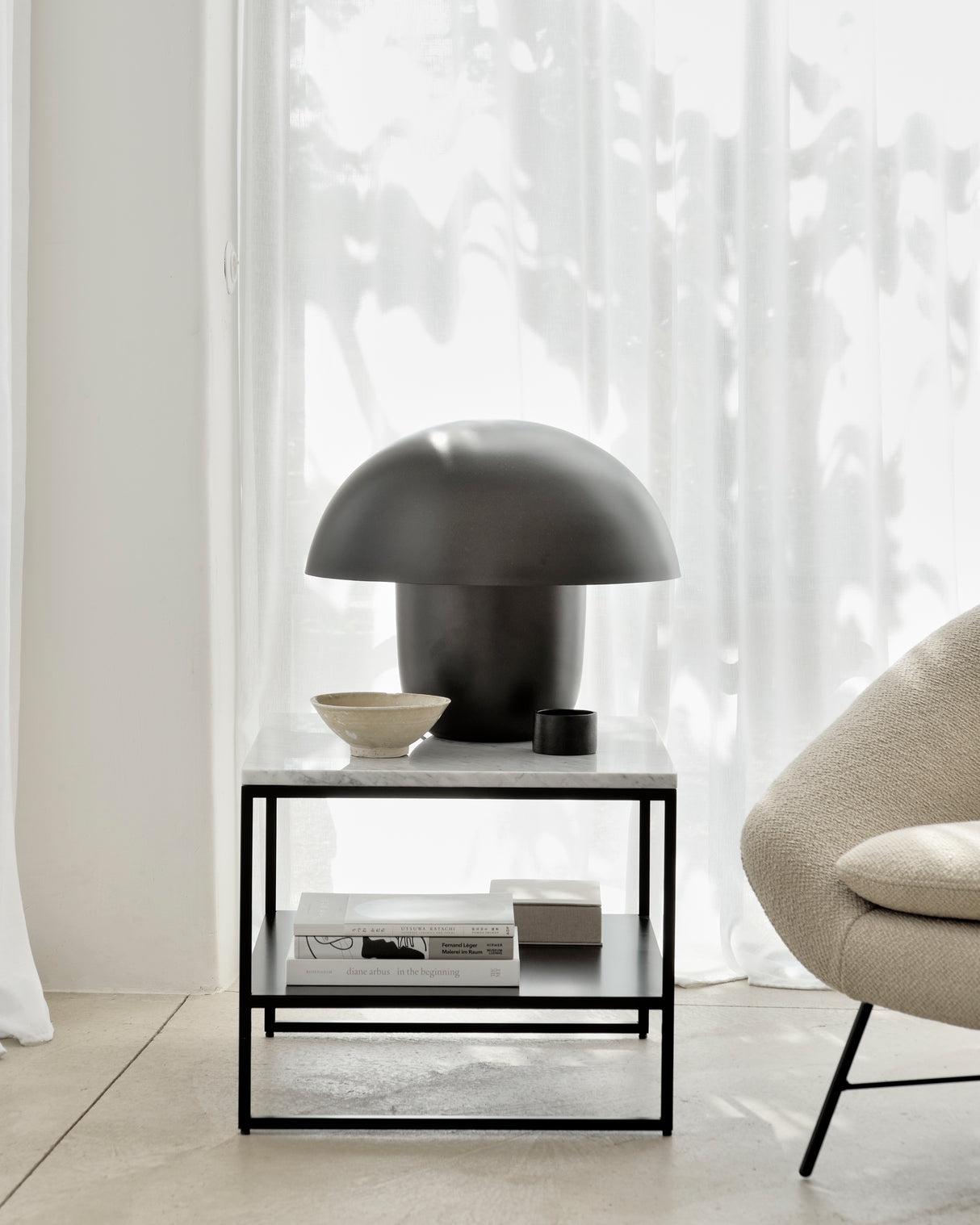 Stone Beistelltisch - Marmor - White Carrara - rechteckig - 60 x 53 x 45 cm - ZEN ZONE Furniture
