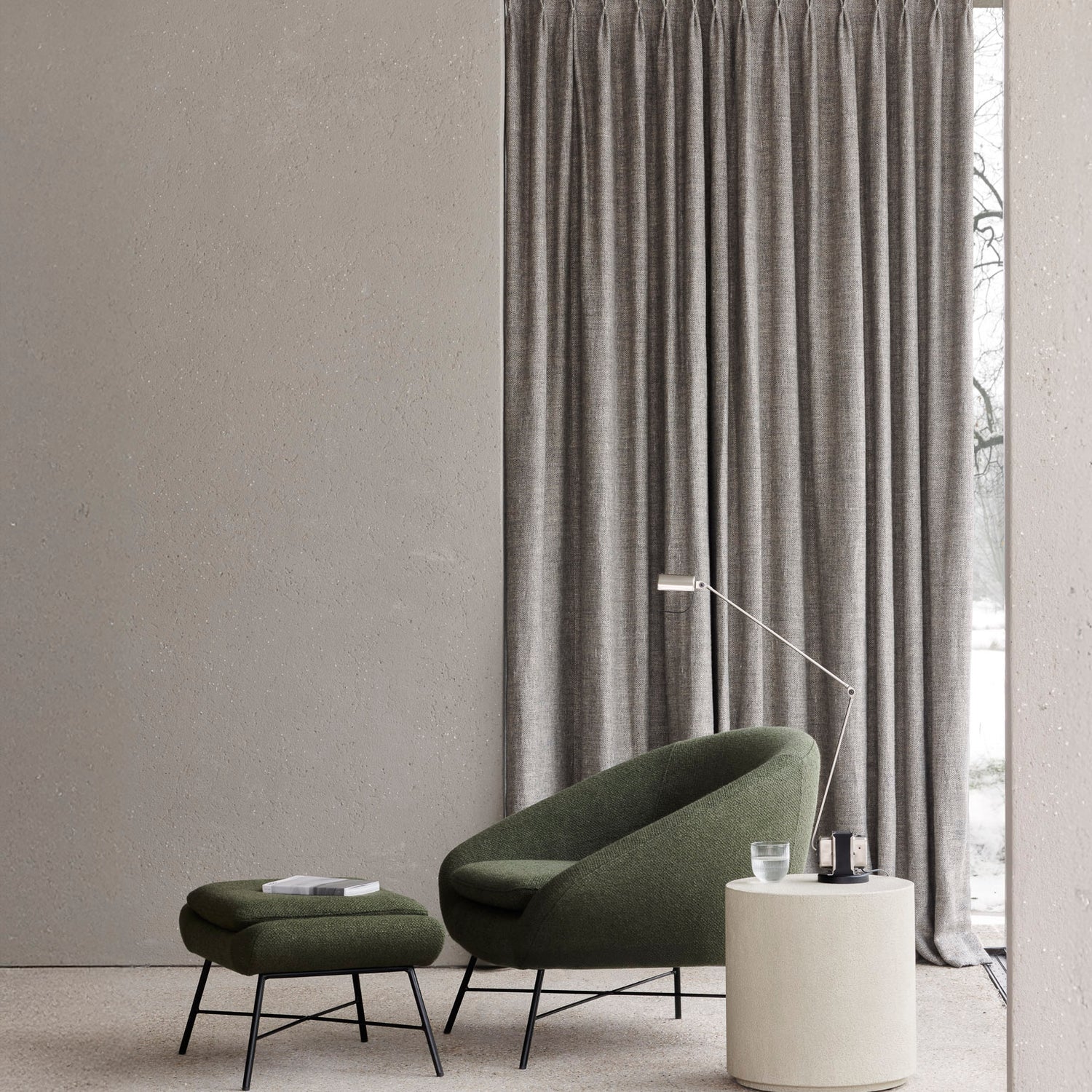Elements Beistelltisch - Mikrozement - Off White - rund - 40 x 40 x 42 cm - ZEN ZONE Furniture