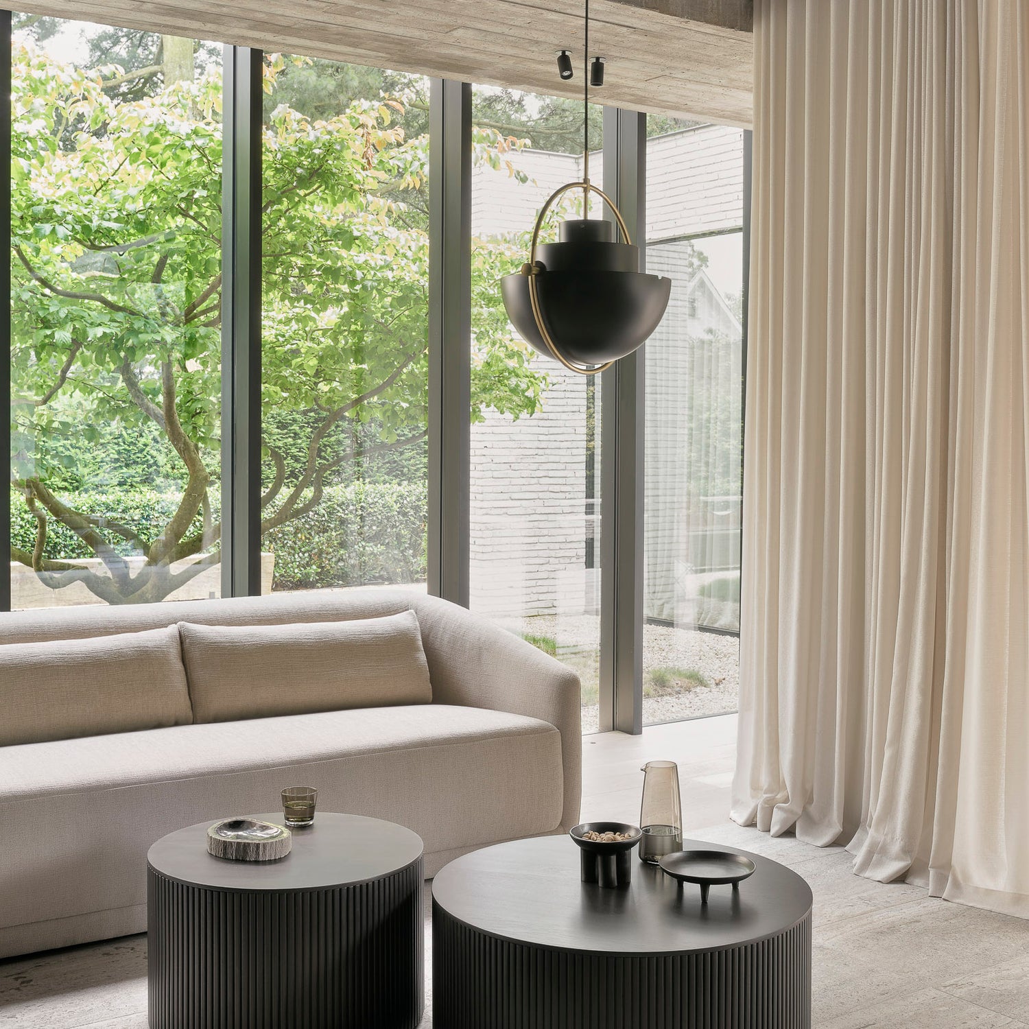 Couchtisch - lackiertes Mahagoni - dunkelbraun - rund - abnehmbare Abdeckung Roller Max - 80cm - ZEN ZONE Furniture