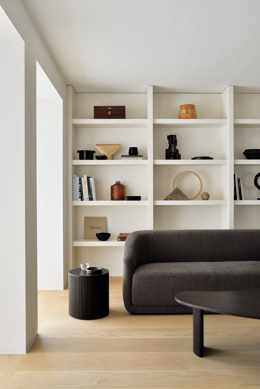 Roller Max Beistelltisch - lackiertes Mahagoni - dunkelbraun - rund - abnehmbarer Deckel - 40 x 40 x 42 cm - ZEN ZONE Furniture