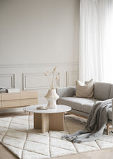 BROOKSVILLE Couchtisch Rund Marmor Weiß/weiß pigmentiert 90x90x42cm - ZEN ZONE Furniture