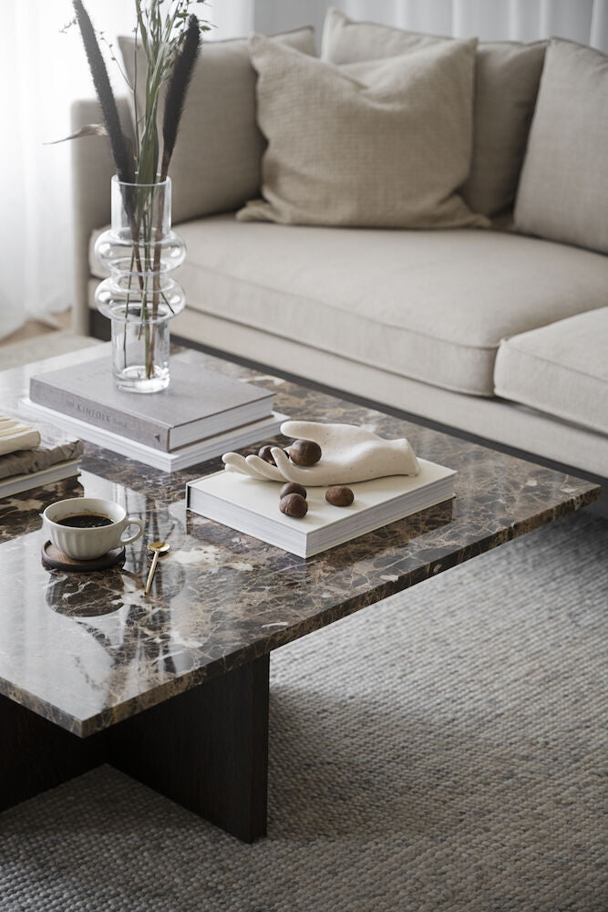 BROOKSVILLE Couchtisch Marmor Braun 90x90x42cm - ZEN ZONE Furniture