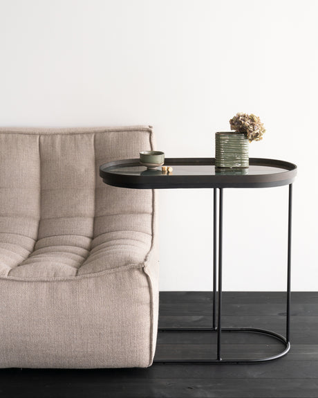 Tray Beistelltisch - lackiertes Holz - schwarz - länglich - M - Tablett nicht enthalten - 69 x 33 x 65 cm - ZEN ZONE Furniture