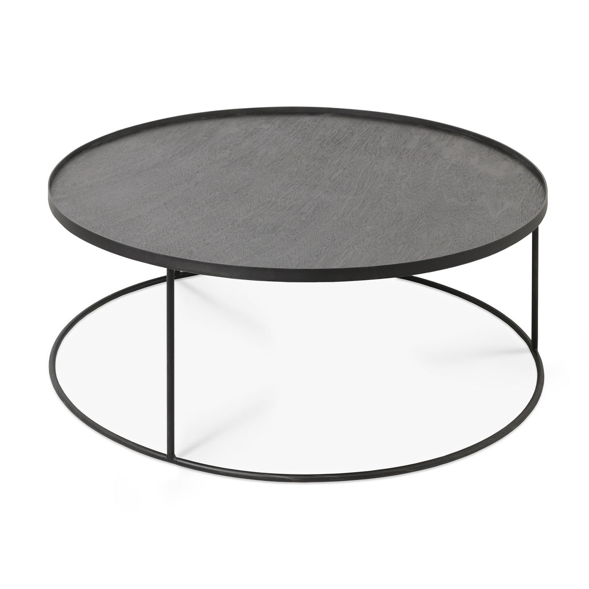 Tablett-Couchtisch - lackiertes Holz - schwarz - rund - XL - ohne Tablett - ZEN ZONE