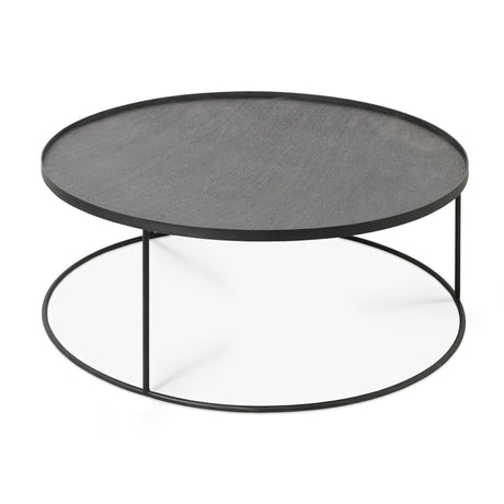Tablett-Couchtisch - lackiertes Holz - schwarz - rund - XL - ohne Tablett - ZEN ZONE