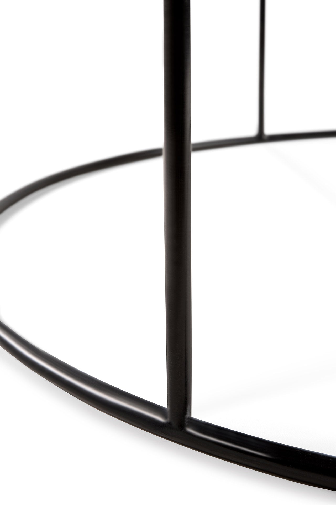 Tablett-Couchtisch - lackiertes Holz - schwarz - rund - XL - ohne Tablett - ZEN ZONE