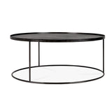 Tablett-Couchtisch - lackiertes Holz - schwarz - rund - XL - ohne Tablett - ZEN ZONE