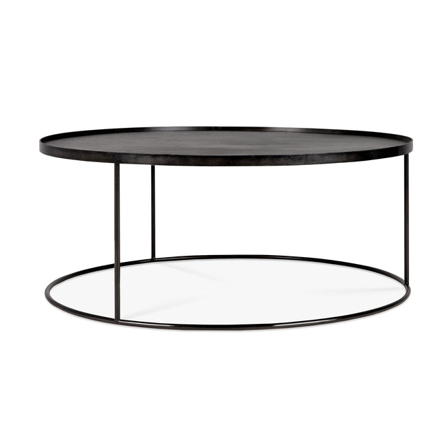 Tablett-Couchtisch - lackiertes Holz - schwarz - rund - XL - ohne Tablett - ZEN ZONE