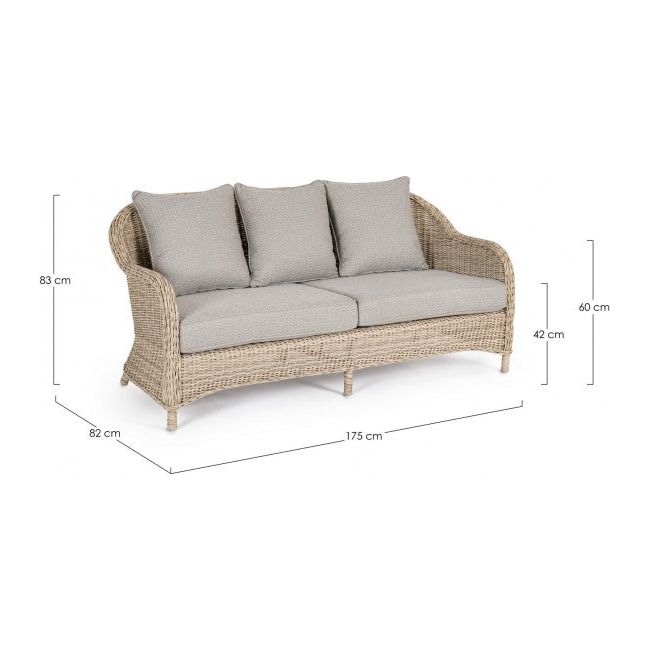 Outdoor Sofa 3 Plätze mit Kissen Aditya New - ZEN ZONE