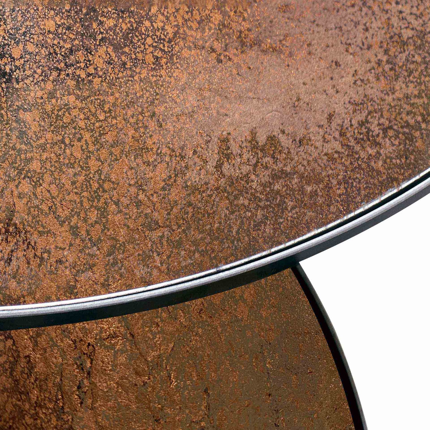 Satz Beistelltische - Bronze Kupfer - rund - 2 Stück - ZEN ZONE