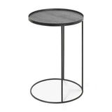 Tray Beistelltisch - lackiertes Holz - schwarz - rund - S - Tablett nicht enthalten - 49 x 49 x 66 cm - ZEN ZONE Furniture