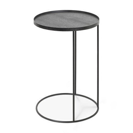 Tray Beistelltisch - lackiertes Holz - schwarz - rund - S - Tablett nicht enthalten - 49 x 49 x 66 cm - ZEN ZONE Furniture