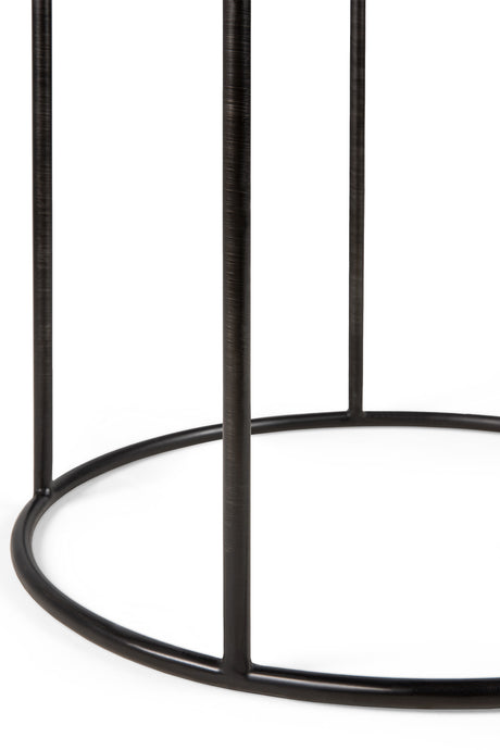 Tray Beistelltisch - lackiertes Holz - schwarz - rund - S - Tablett nicht enthalten - 49 x 49 x 66 cm - ZEN ZONE Furniture