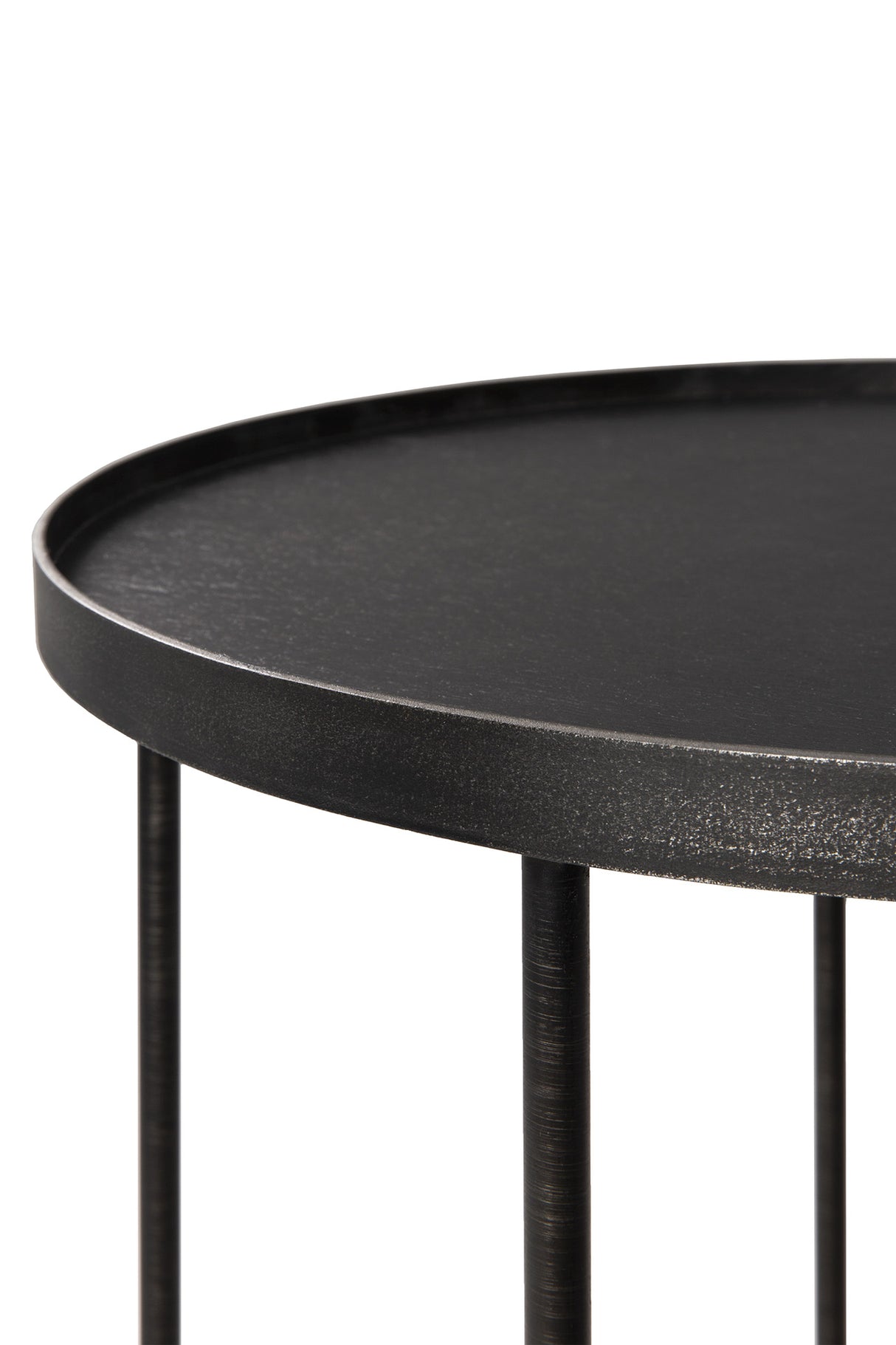 Tray Beistelltisch - lackiertes Holz - schwarz - rund - S - Tablett nicht enthalten - 49 x 49 x 66 cm - ZEN ZONE Furniture