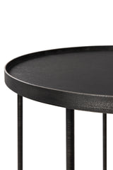 Tray Beistelltisch - lackiertes Holz - schwarz - rund - S - Tablett nicht enthalten - 49 x 49 x 66 cm - ZEN ZONE Furniture